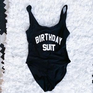 Black One-Piece Swimsuit “Birthday Suit”